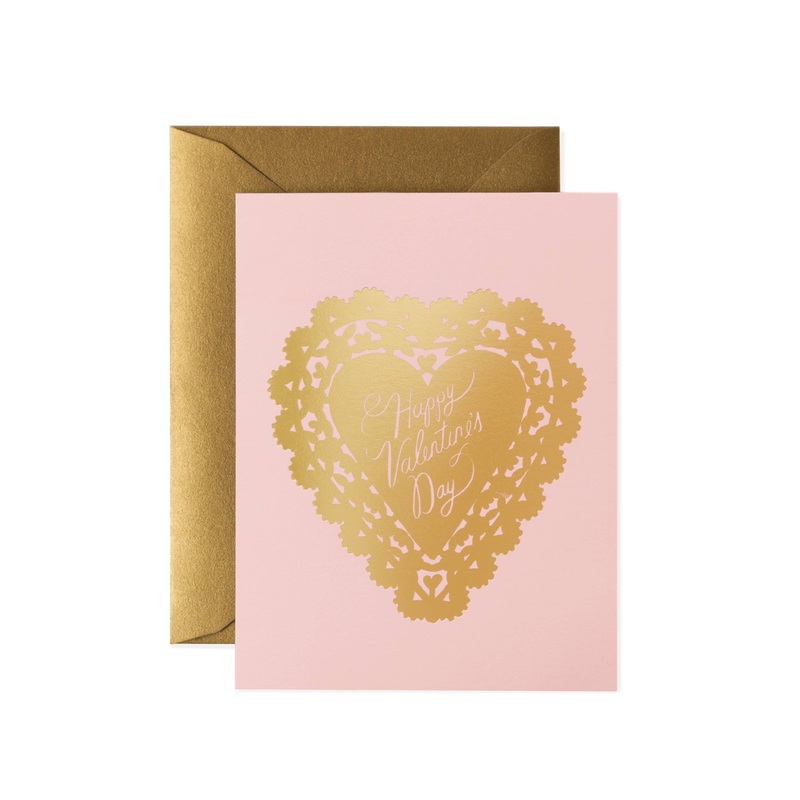 DOILY GOLD FOIL VALENTINE CARD