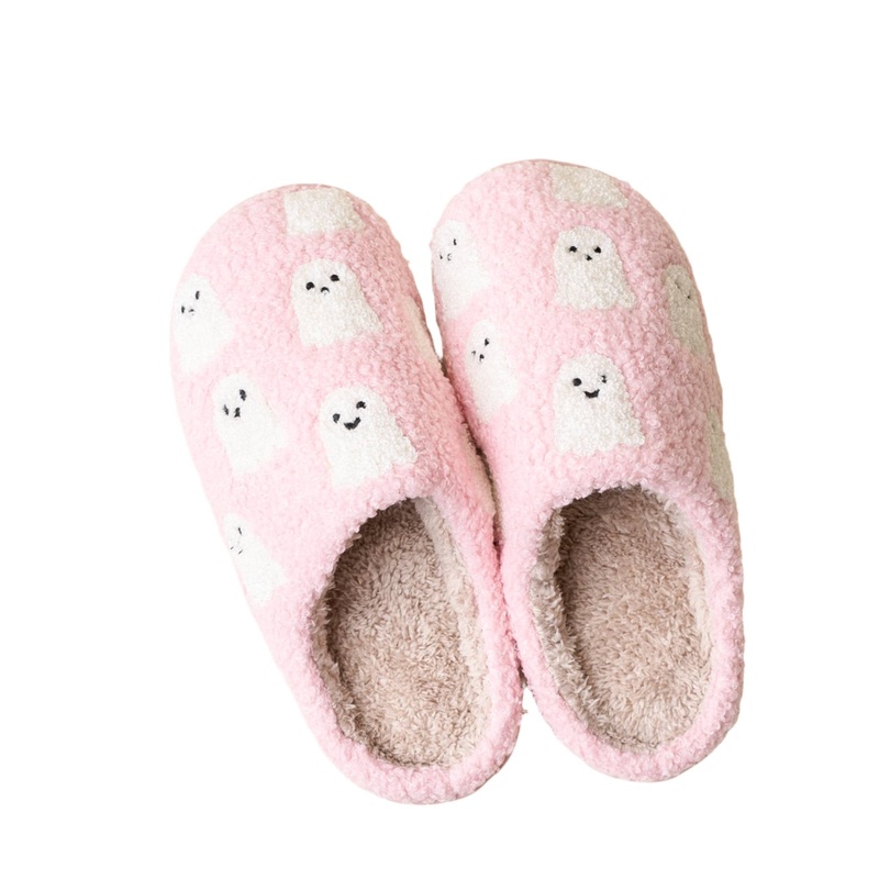 FUZZY GHOST SLIPPERS