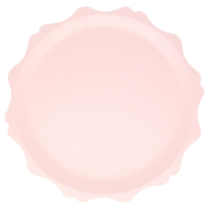 PINK DECORATIVE EDGE COMPOSTABLE PLATES