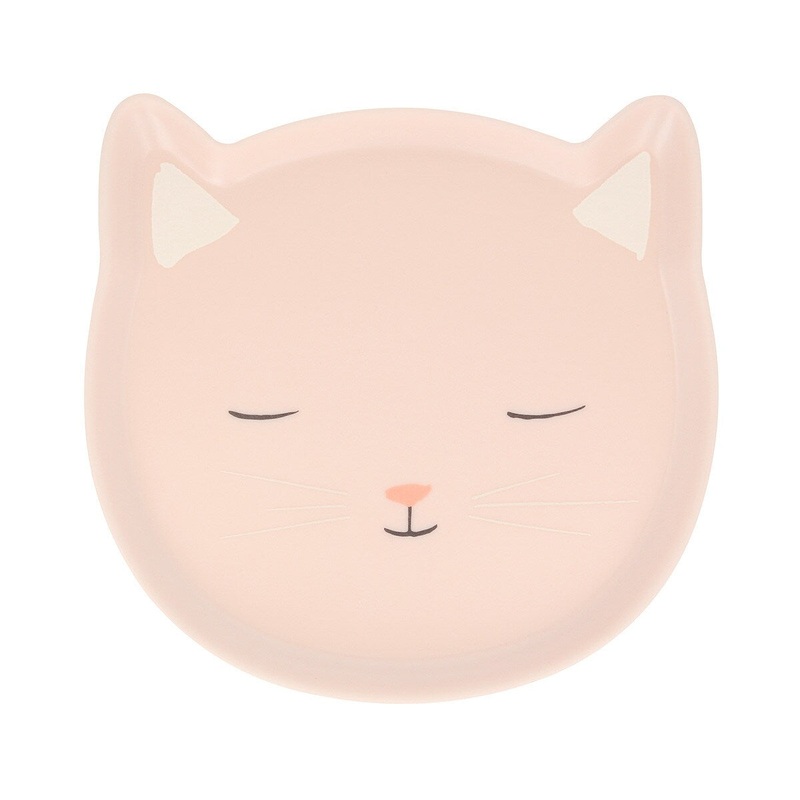 REUSABLE PINK CAT PLATE