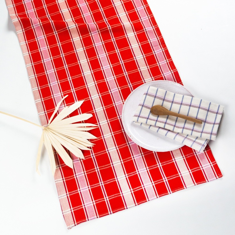 CAMILA PLAID TABLE RUNNER