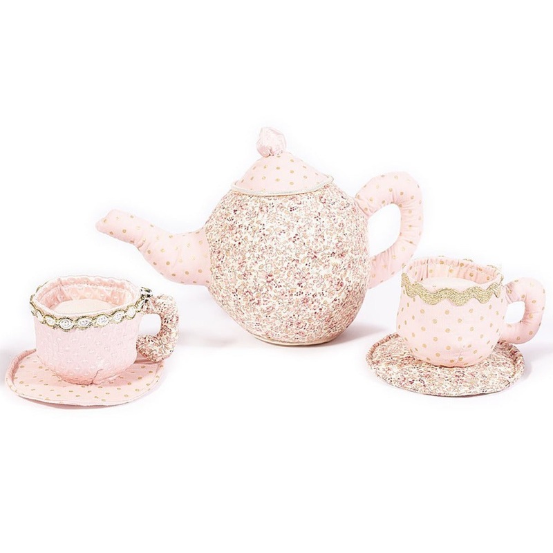 FLORAL STUFFED TOY TEA SET BY MON AMI