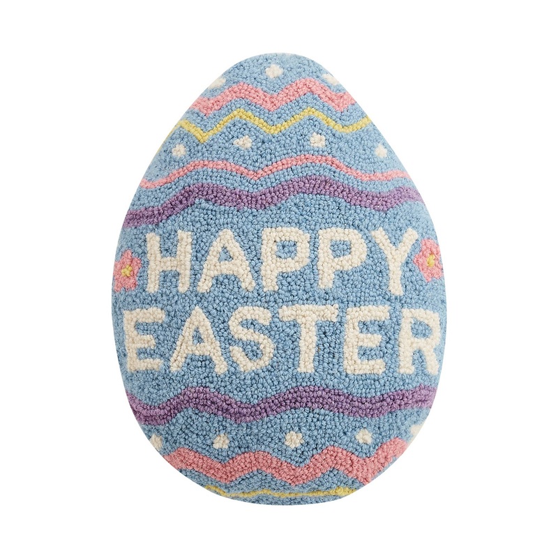 HAPPY EASTER EGG SHAPED HOOK PILLOW