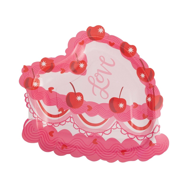 LOVE HEART CAKE SHAPED PLATES