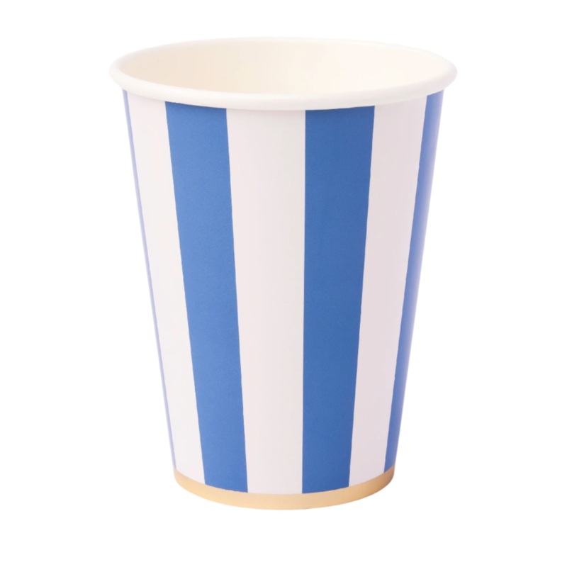 PALISADES BLUE SIGNATURE CABANA STRIPE CUPS