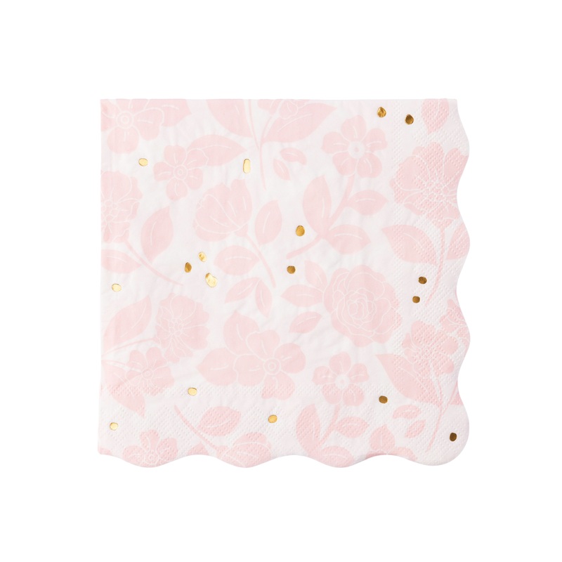 PETAL PINK ELEGANT FLORAL DINNER NAPKINS