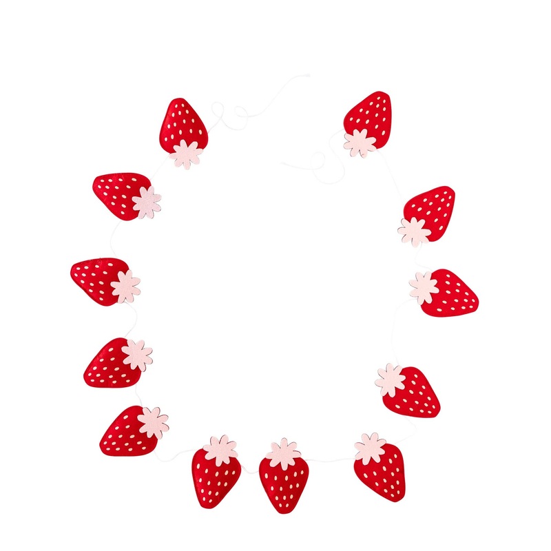 PUFFY FELT STRAWBERRY BANNER