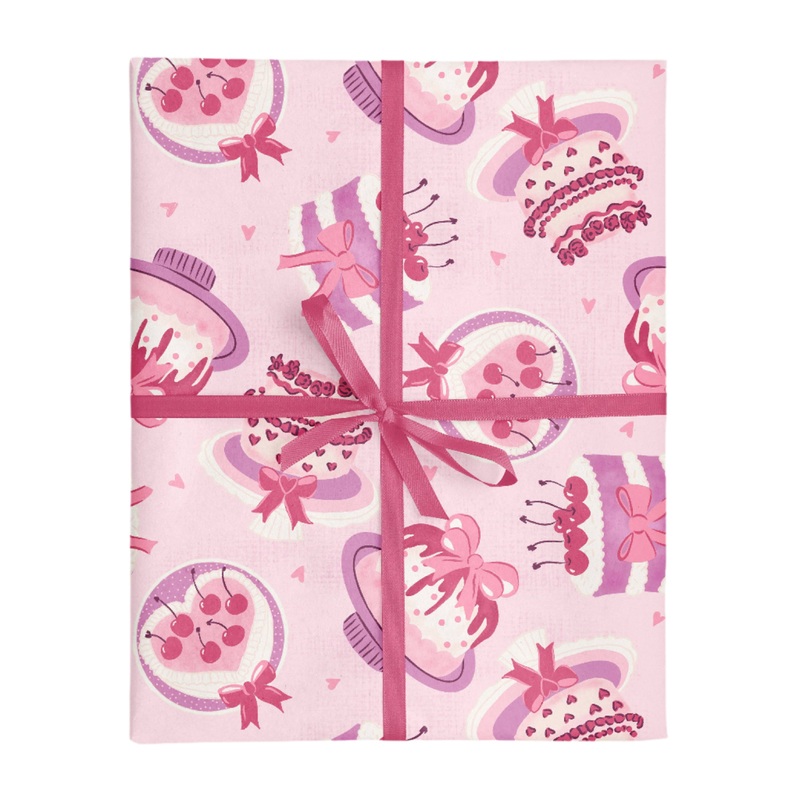 VINTAGE VALENTINE CAKE WRAPPING PAPER