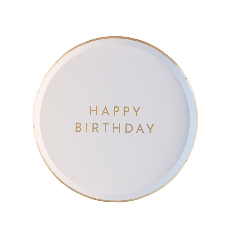 WHITE & GOLD SIGNATURE HAPPY BIRTHDAY SMALL PLATES