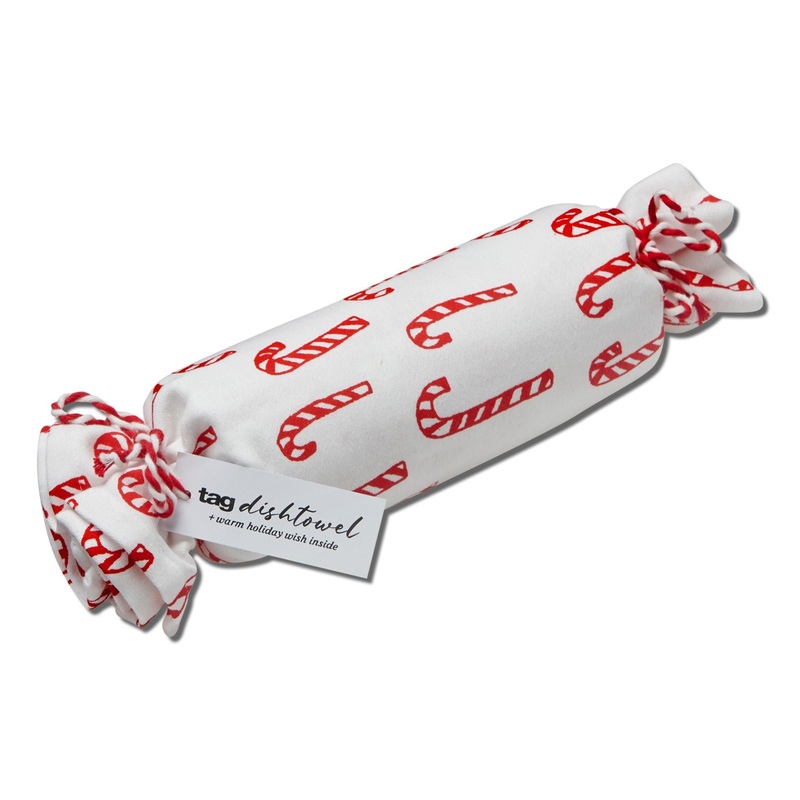CANDY CANE CRACKER DISHTOWEL