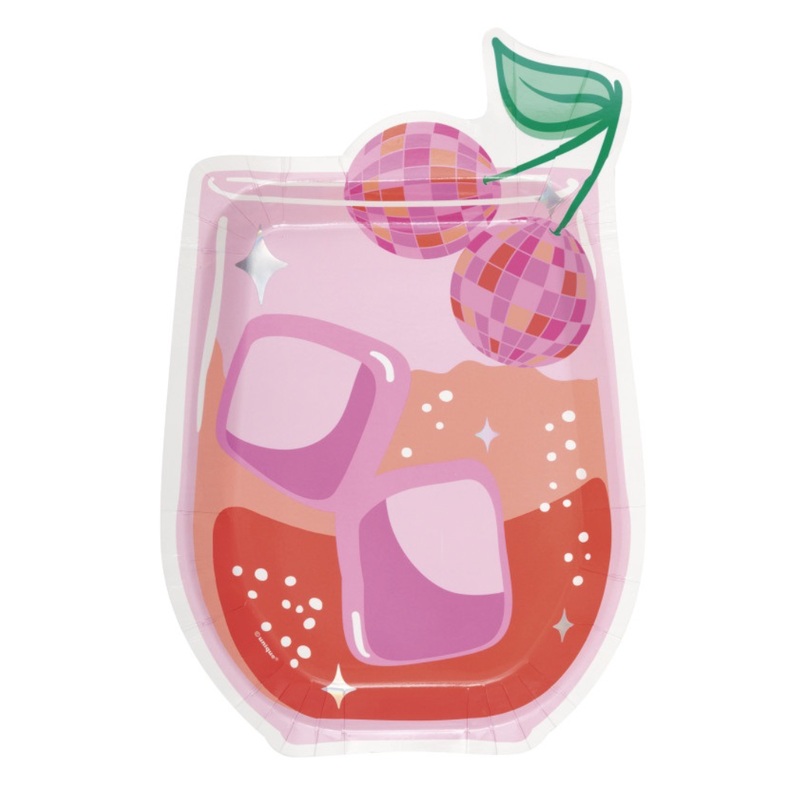 DISCO CHERRY DRINK PLATES