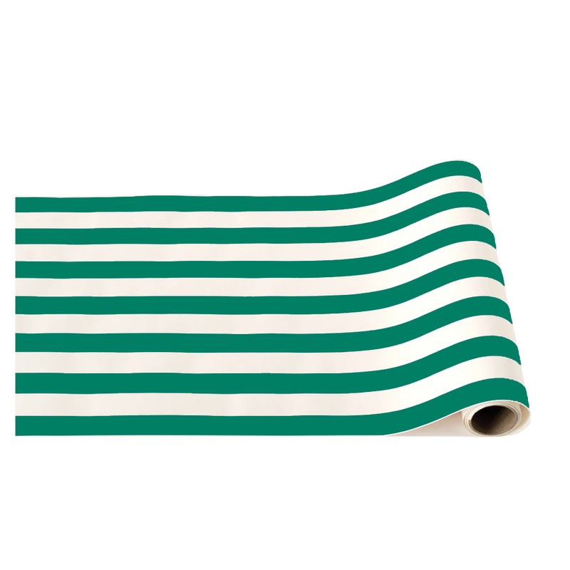 EMERALD GREEN SIGNATURE CABANA STRIPE TABLE RUNNER