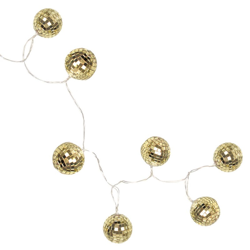 GOLD DISCO BALL STRING LIGHTS