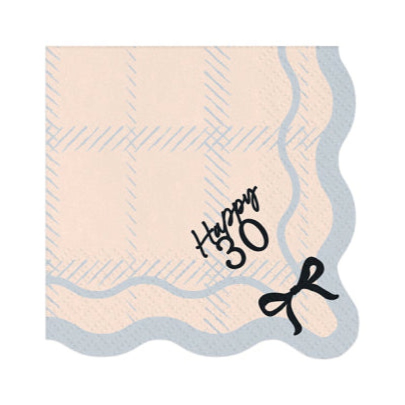 HAPPY 30 BLACK BOW NAPKINS