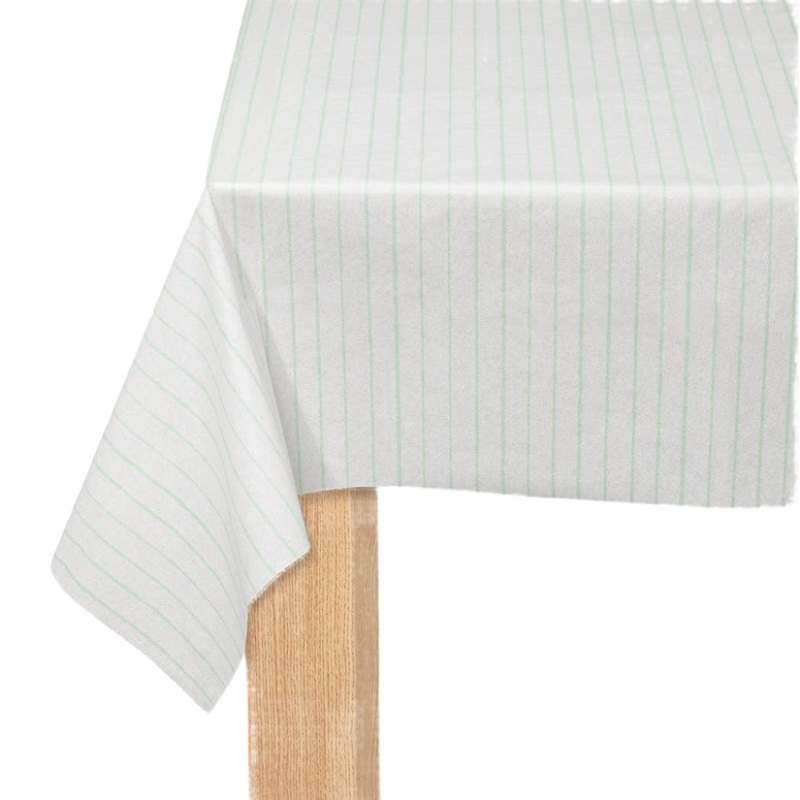 MINT PINSTRIPE PAPER TABLECLOTH