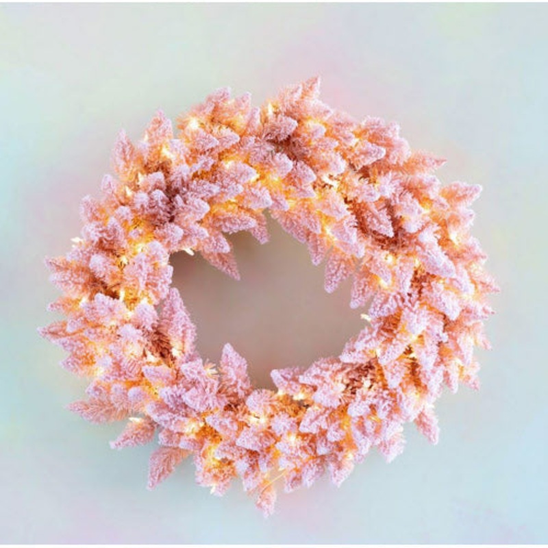PINK FLOCKED WREATH BY GLITTERVILLE