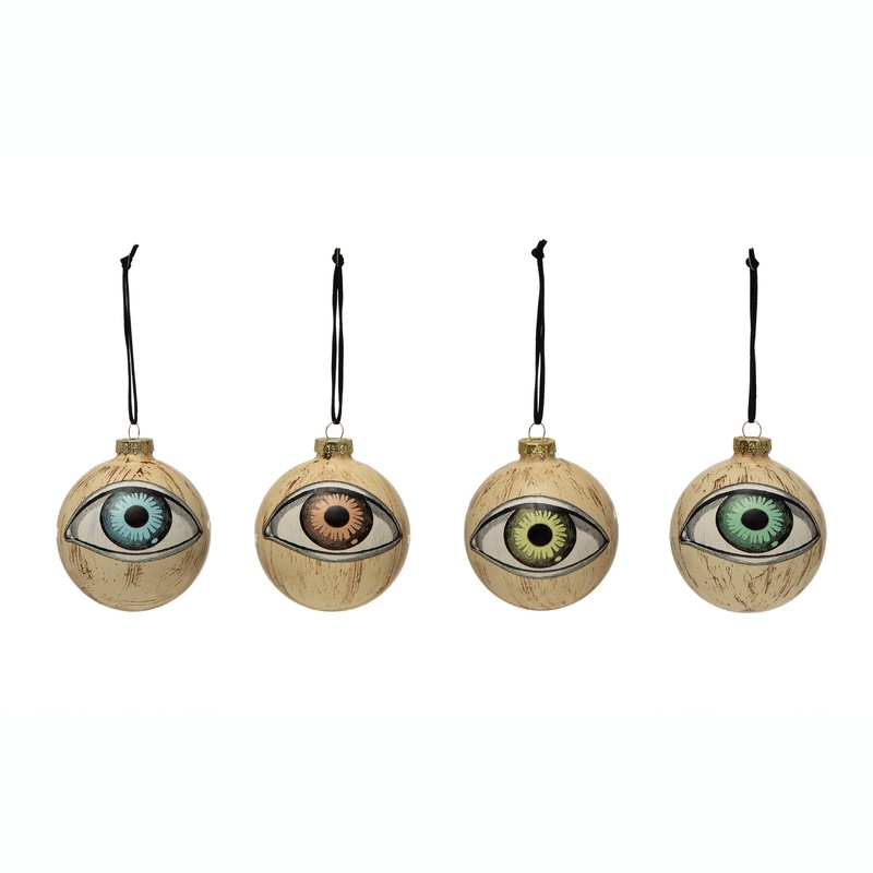 ROUND GLASS EYEBALL ORNAMENT