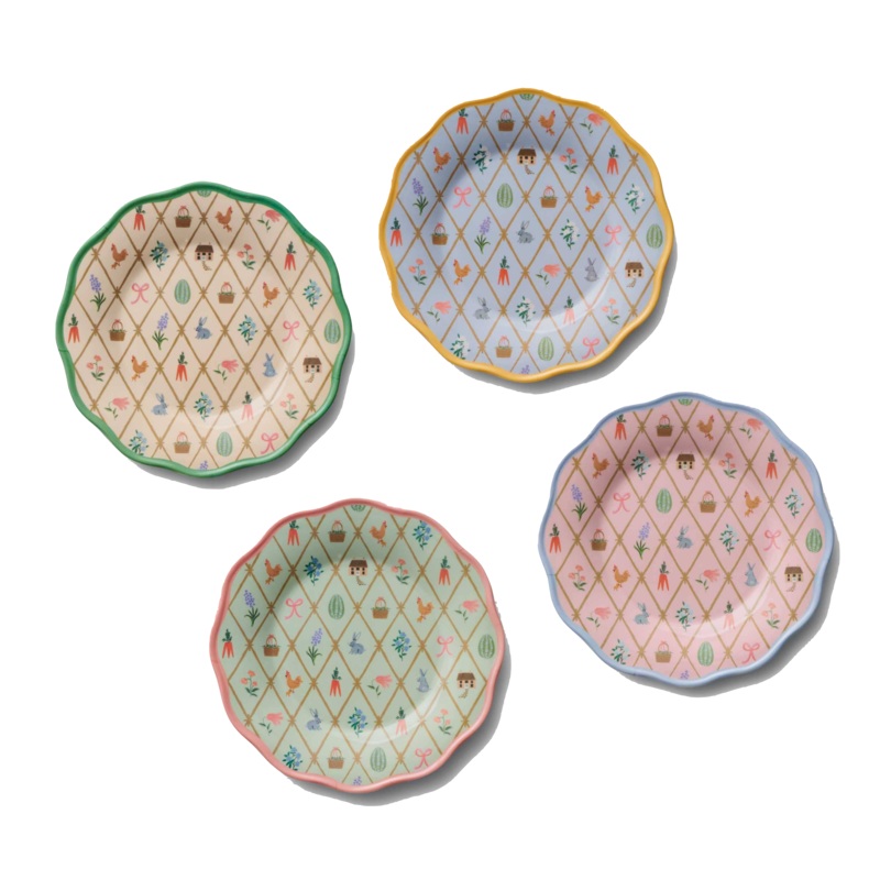 SPRING FARM MELAMINE DESSERT PLATE SET