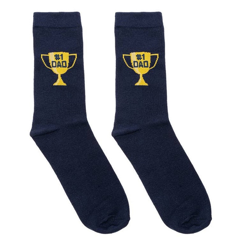 #1 DAD ADULT CREW SOCKS