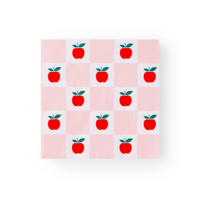 APPLE & PINK CHECKER LARGE NAPKINS