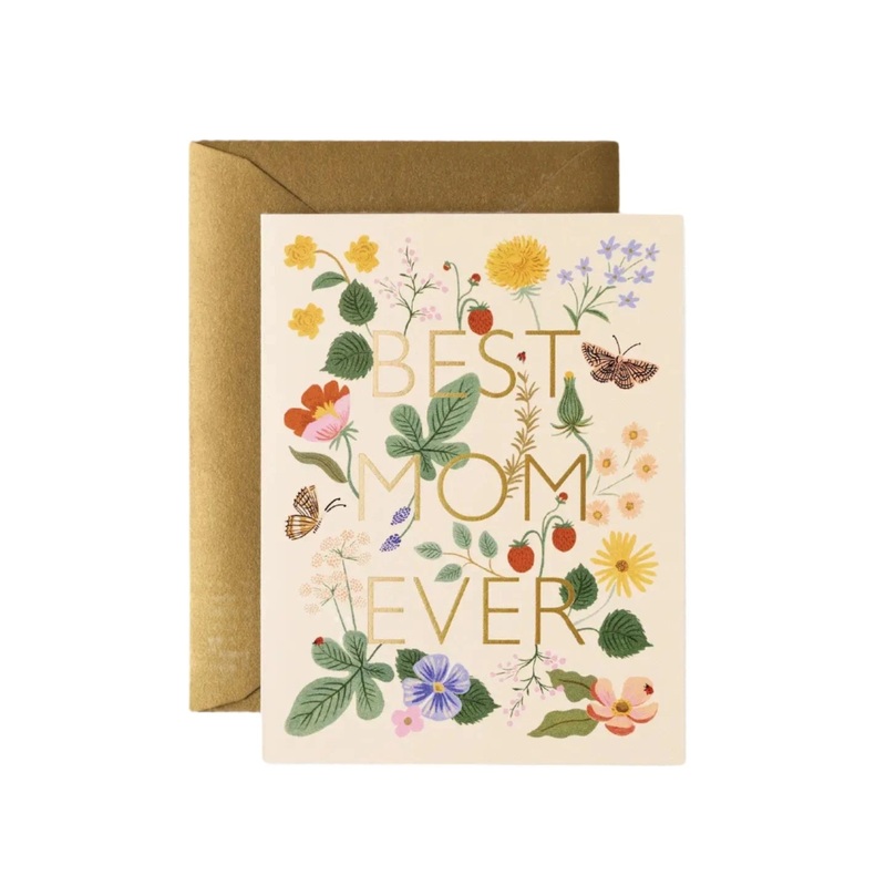 BEST MOM EVER FLORAL GREETING CARD