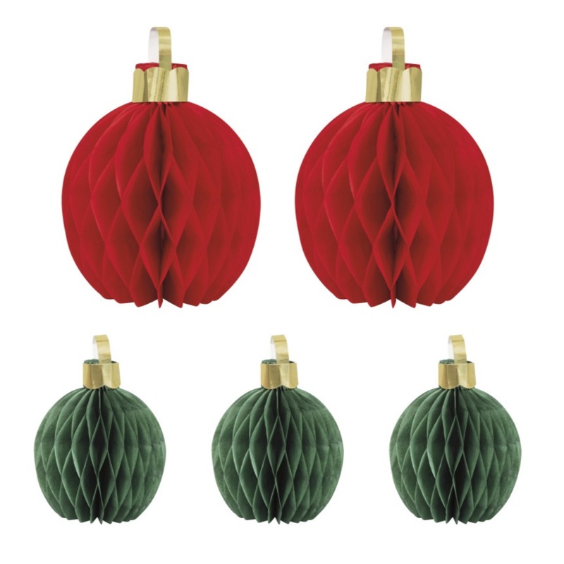 CHRISTMAS ORNAMENT HONEYCOMB CENTERPIECES