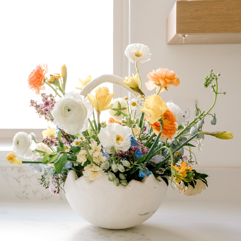 CRACKED EGG BUCKET LARGE PAPER MACHE
