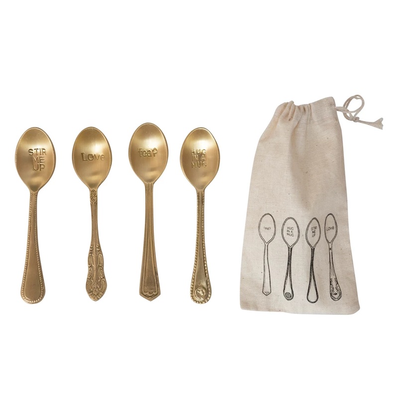 ENGRAVED BRASS SPOONS