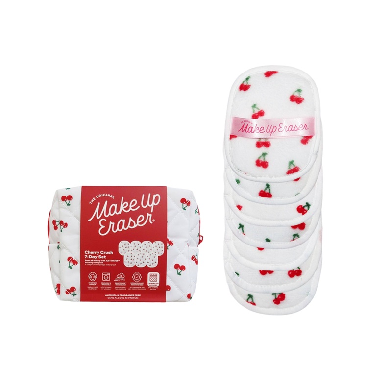 MAKEUP ERASER CHERRY CRUSH 7-DAY SET & MAKEUP BAG