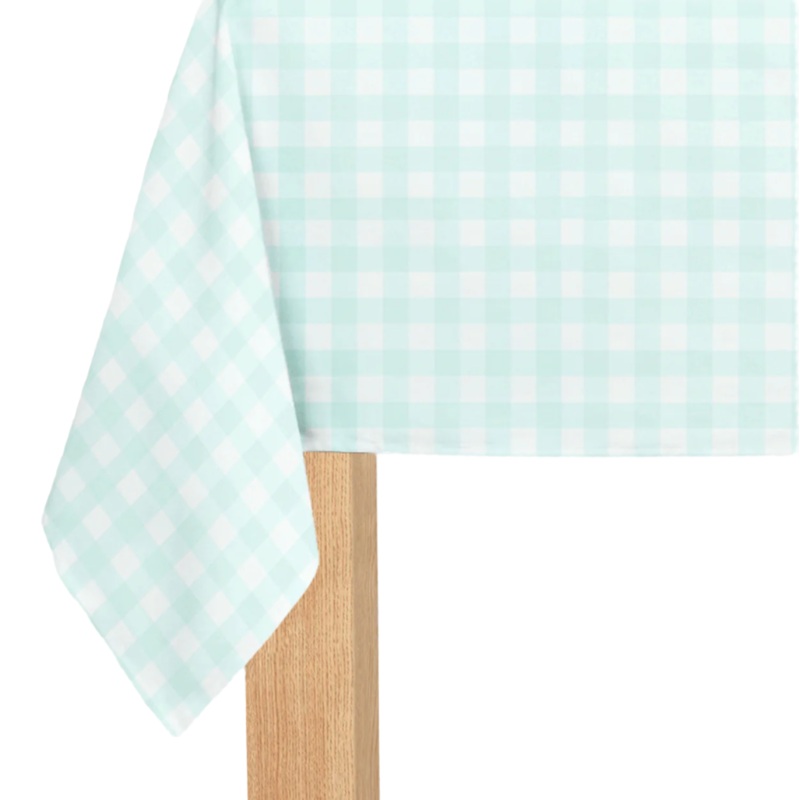 MINT GINGHAM PAPER TABLECLOTH