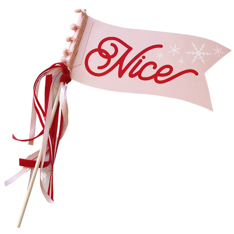 NAUGHTY & NICE CHRISTMAS FLAG BY THREAD MAMA