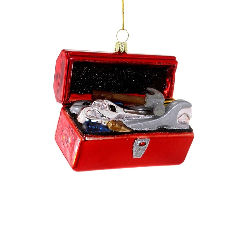 TOOL BOX GLASS ORNAMENT BY CODY FOSTER