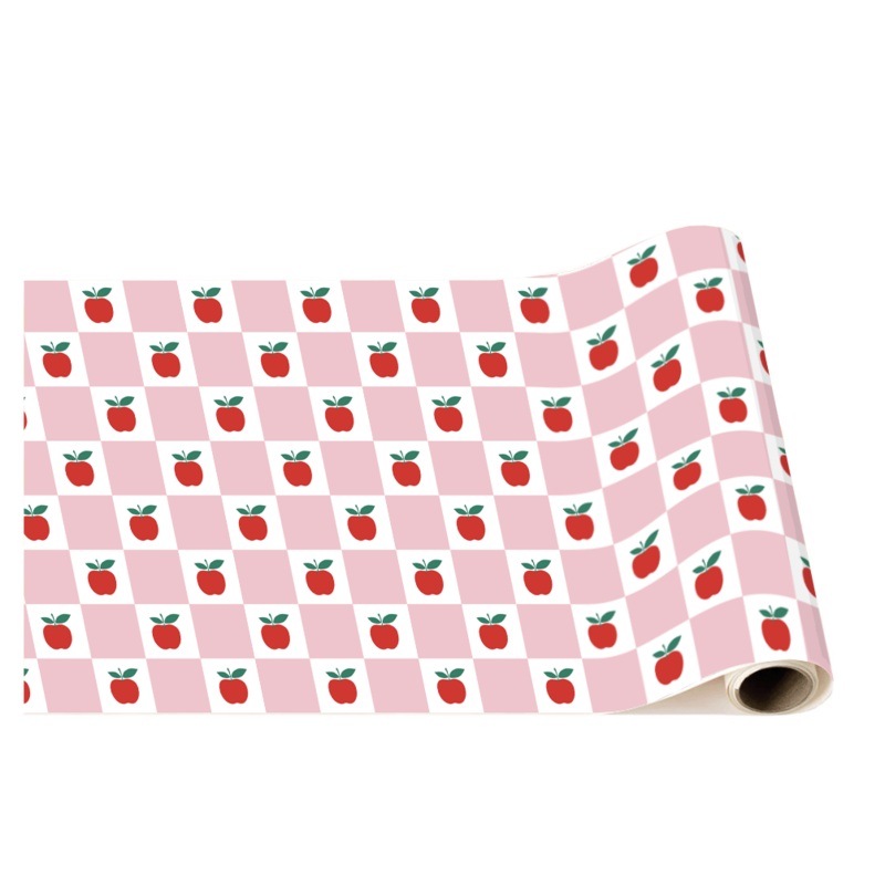 APPLE & PINK CHECKER TABLE RUNNER