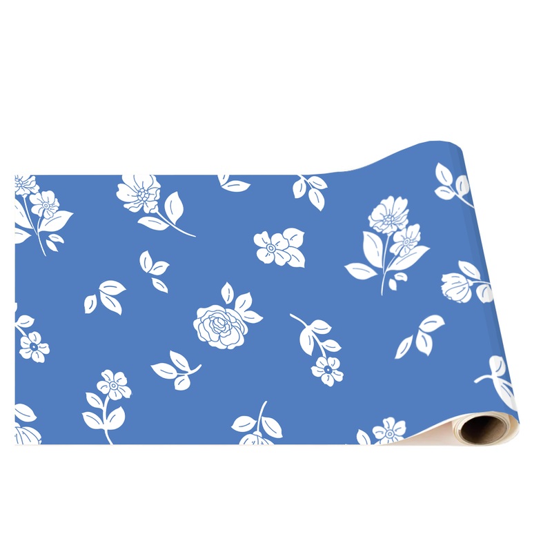 BELLE BLUE ELEGANT FLORAL TABLE RUNNER