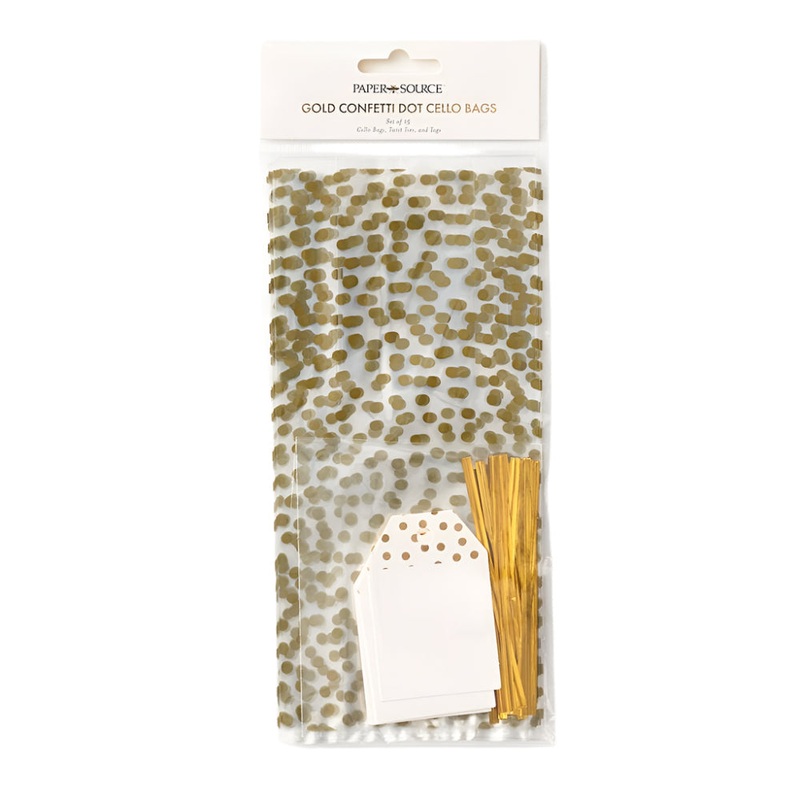 GOLD CONFETTI DOT CELLO BAGS