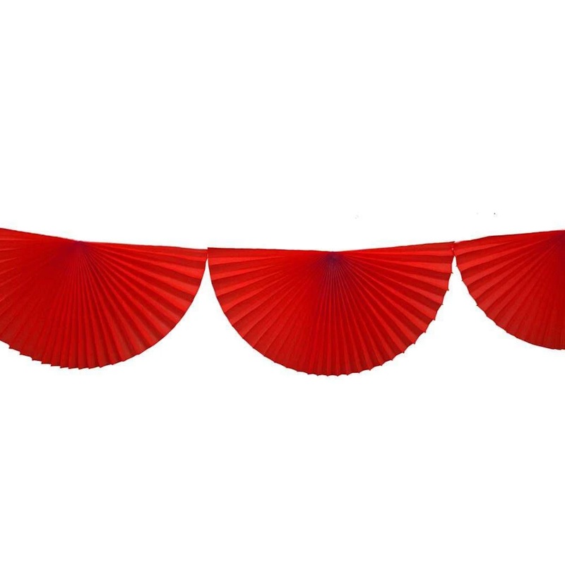 RED BUNTING FAN GARLAND