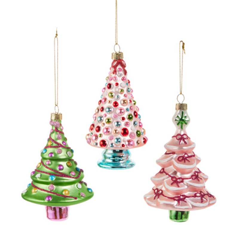 BLUSHING TREE GLASS ORNAMENT