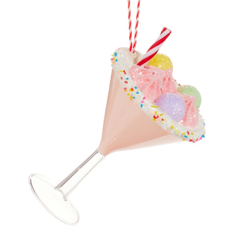 CANDY COCKTAIL GLASS ORNAMENT