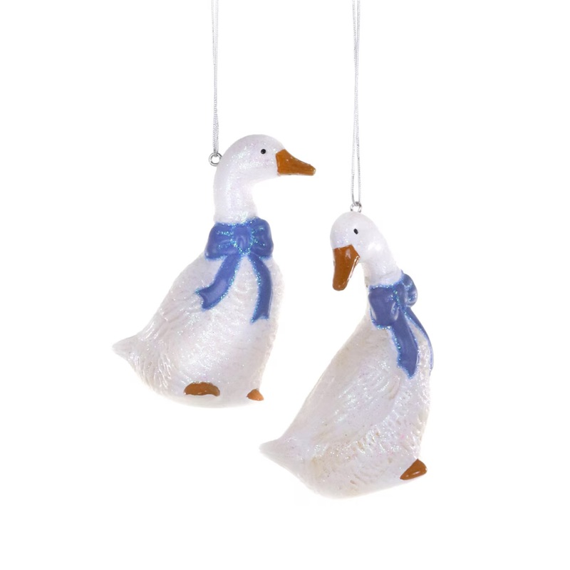 COUNTRY GEESE GLASS ORNAMENT BY CODY FOSTER