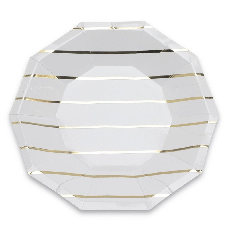 GOLD FRENCHIE STRIPED PLATES