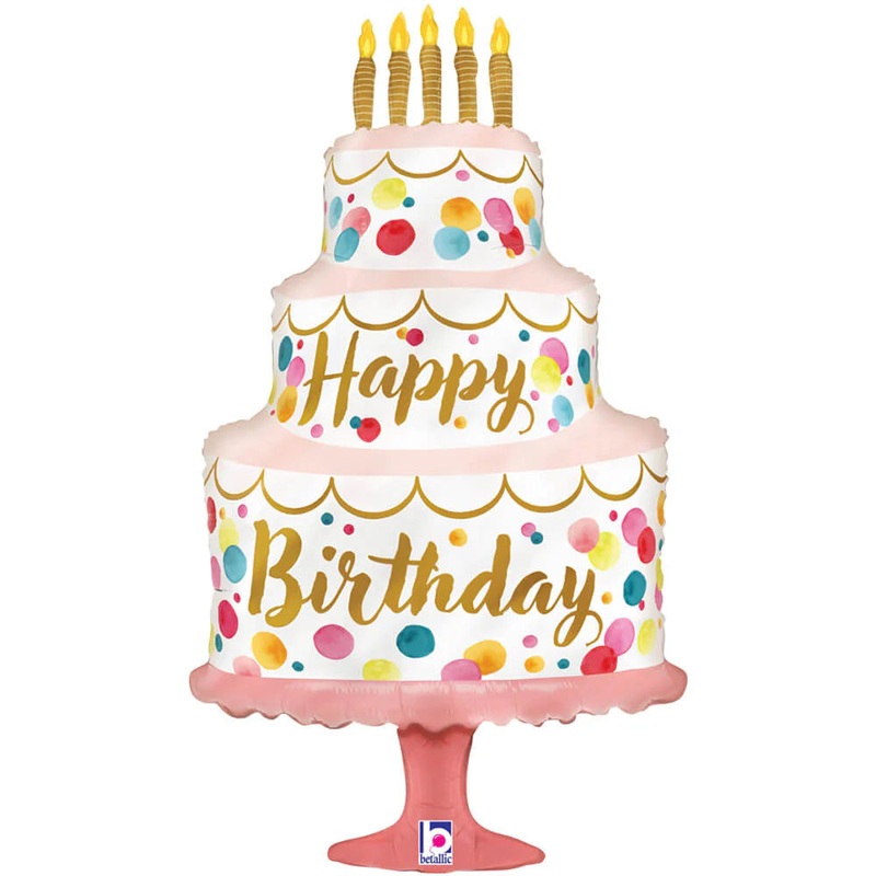HAPPY BIRTHDAY PINK CAKE BALLOON