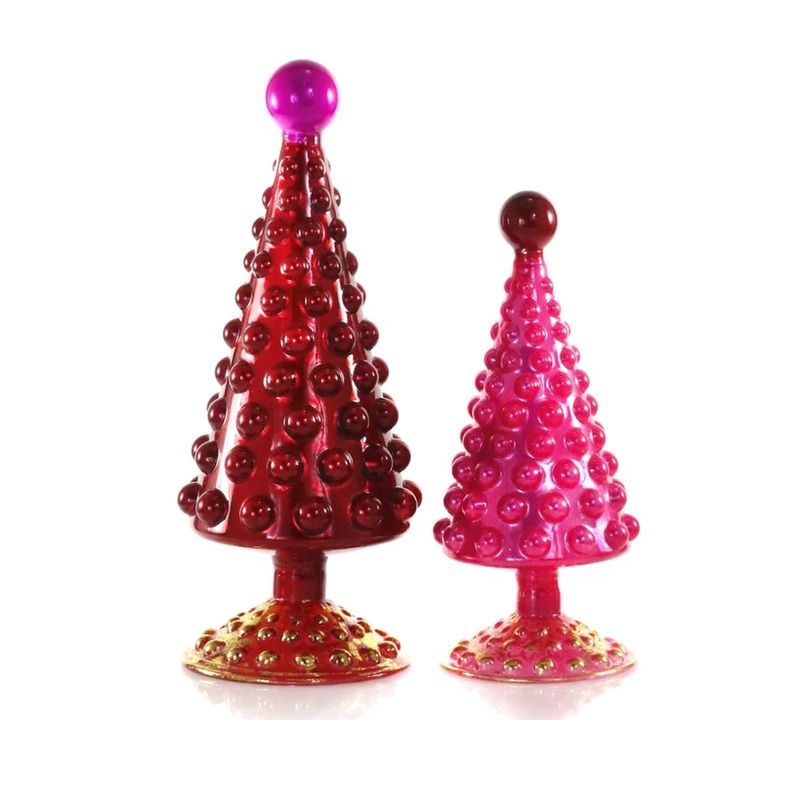 HOBNAIL GLASS TREES SET OF 2 BY CODY FOSTER