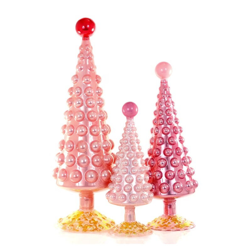 HOBNAIL GLASS TREES SET OF 3 BY CODY FOSTER