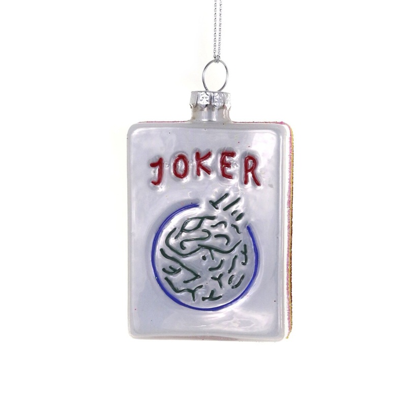 JOKER MAHJONG TILE GLASS ORNAMENT BY CODY FOSTER