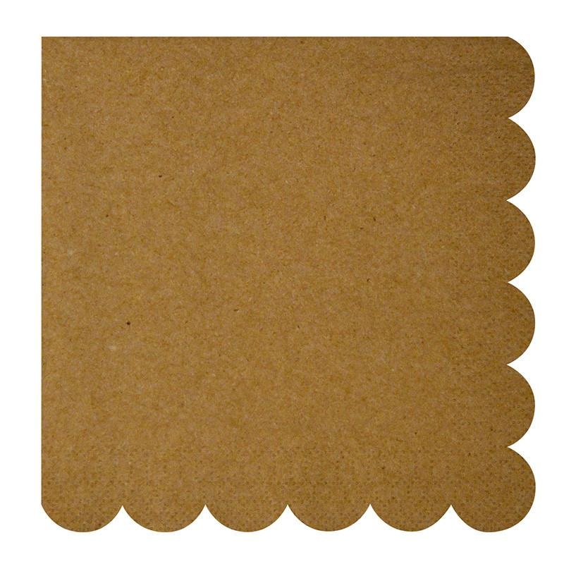 KRAFT PAPER SCALLOPED PARTY NAPKINS