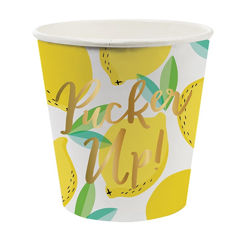 LEMON THEMED PUCKER UP PAPER SHOT CUPS