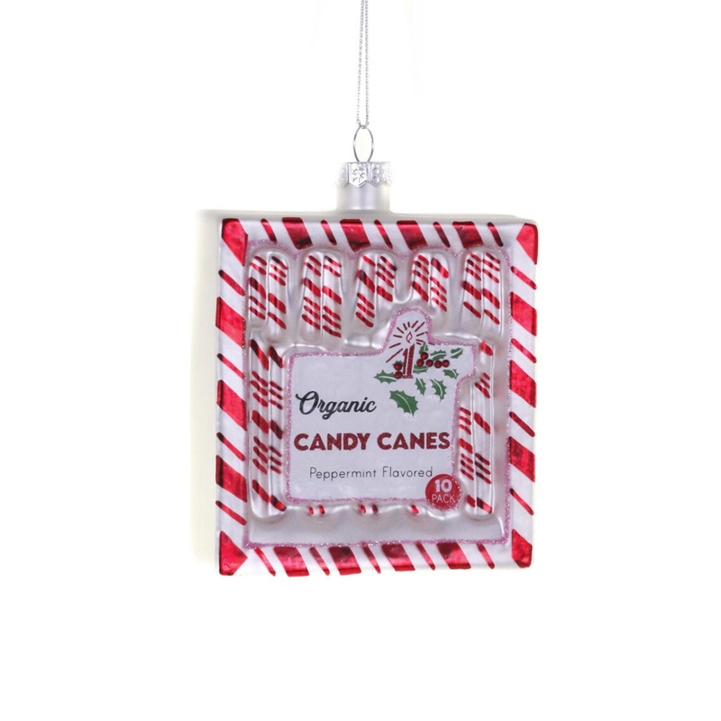ORGANIC CANDY CANES GLASS ORNAMENT BY CODY FOSTER