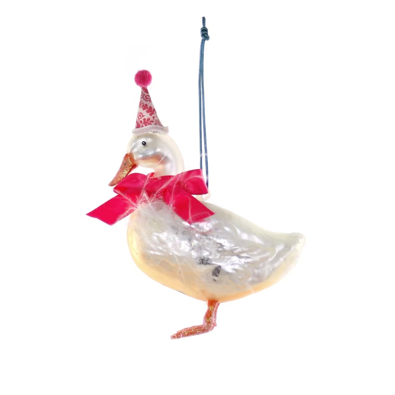 PARTY DUCK GLASS ORNAMENT BY CODY FOSTER