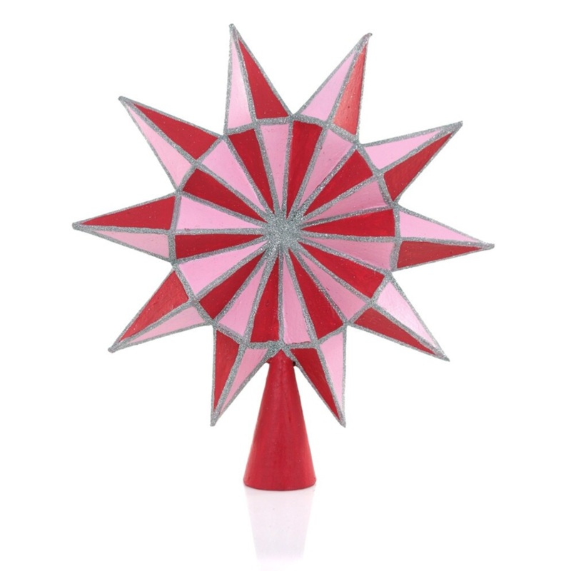 PINK & RED YESTERYEAR STAR TREE TOPPER BY CODY FOSTER