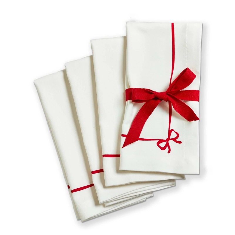 RED BOW CLOTH NAPKIN SET